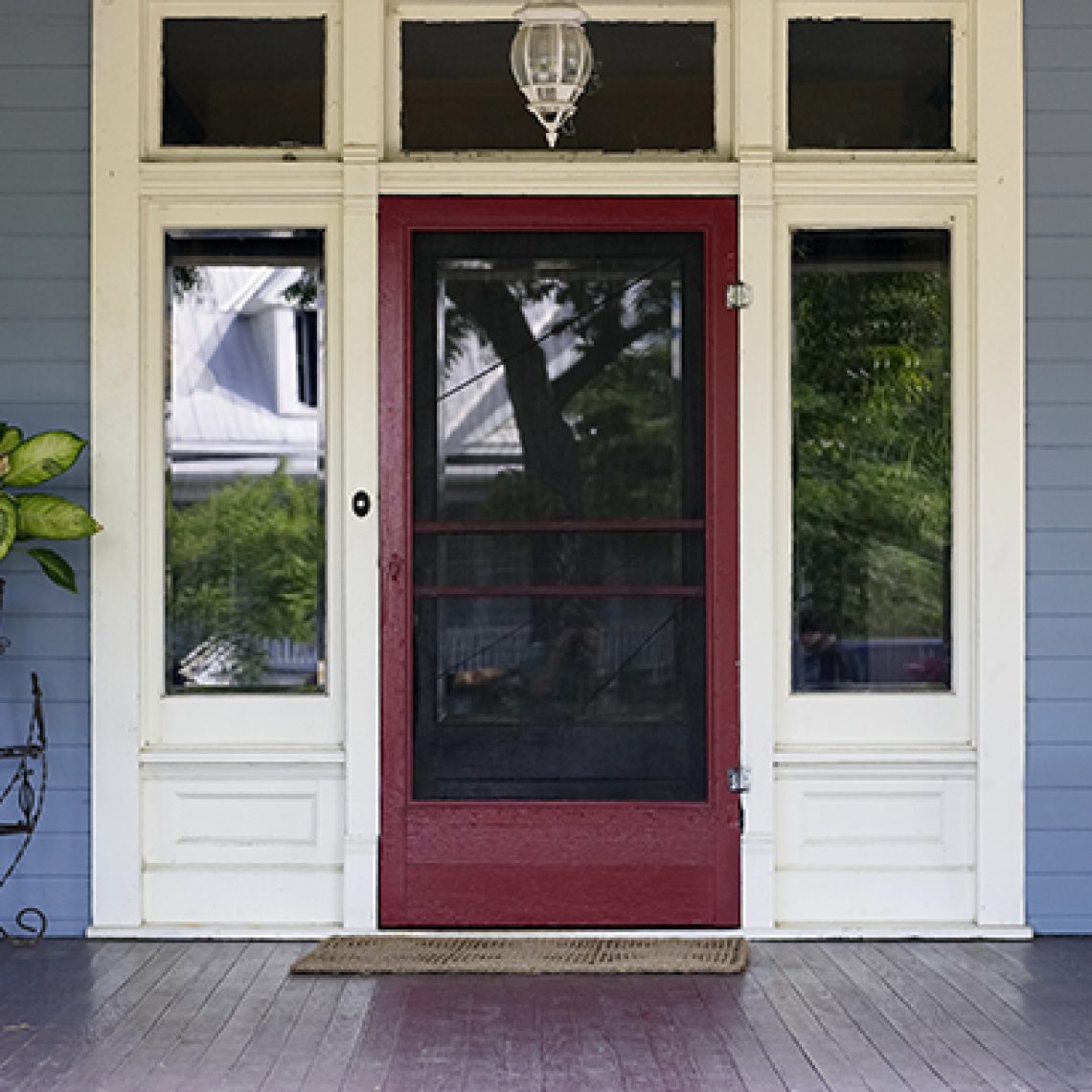 Front porch and front door of house